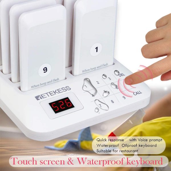 Retekess TD157 Kundenrufsystem 16 Pager Weiß – Bild 3